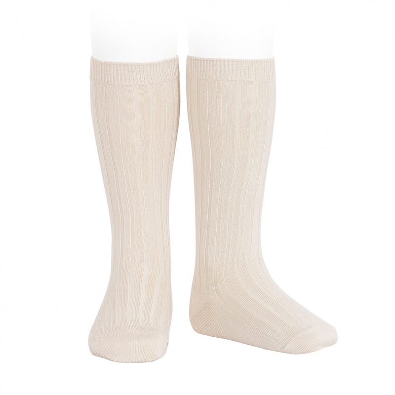Condor Basic Rib Knee Socks Lino